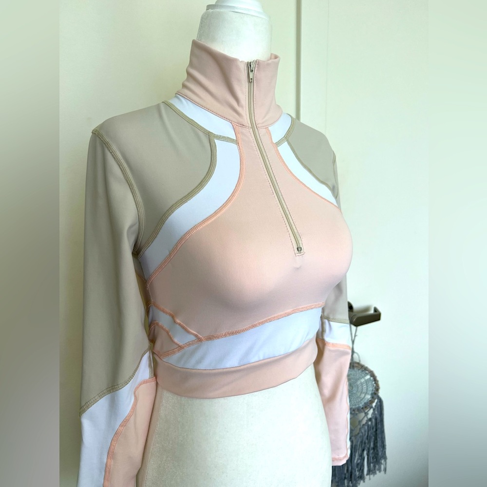 Vimmia x CB Half Zip Pullover Top in Conch
